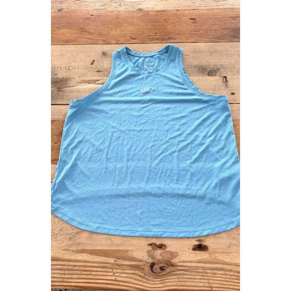 Nike Dri-FIT Womens XL Blue Racerback Activewear Tank Top High Low Hem